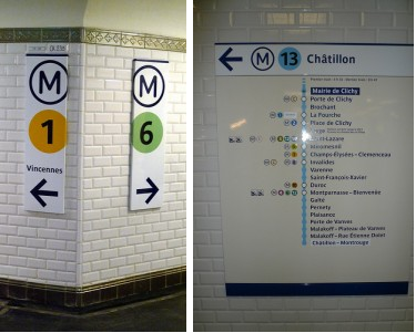 panneaux métro paris